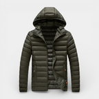 Hooded Quilted Jacket Lightweight Padded for Men