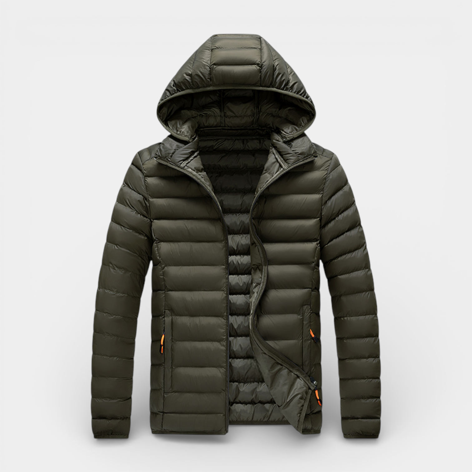 Hooded Quilted Jacket Lightweight Padded for Men