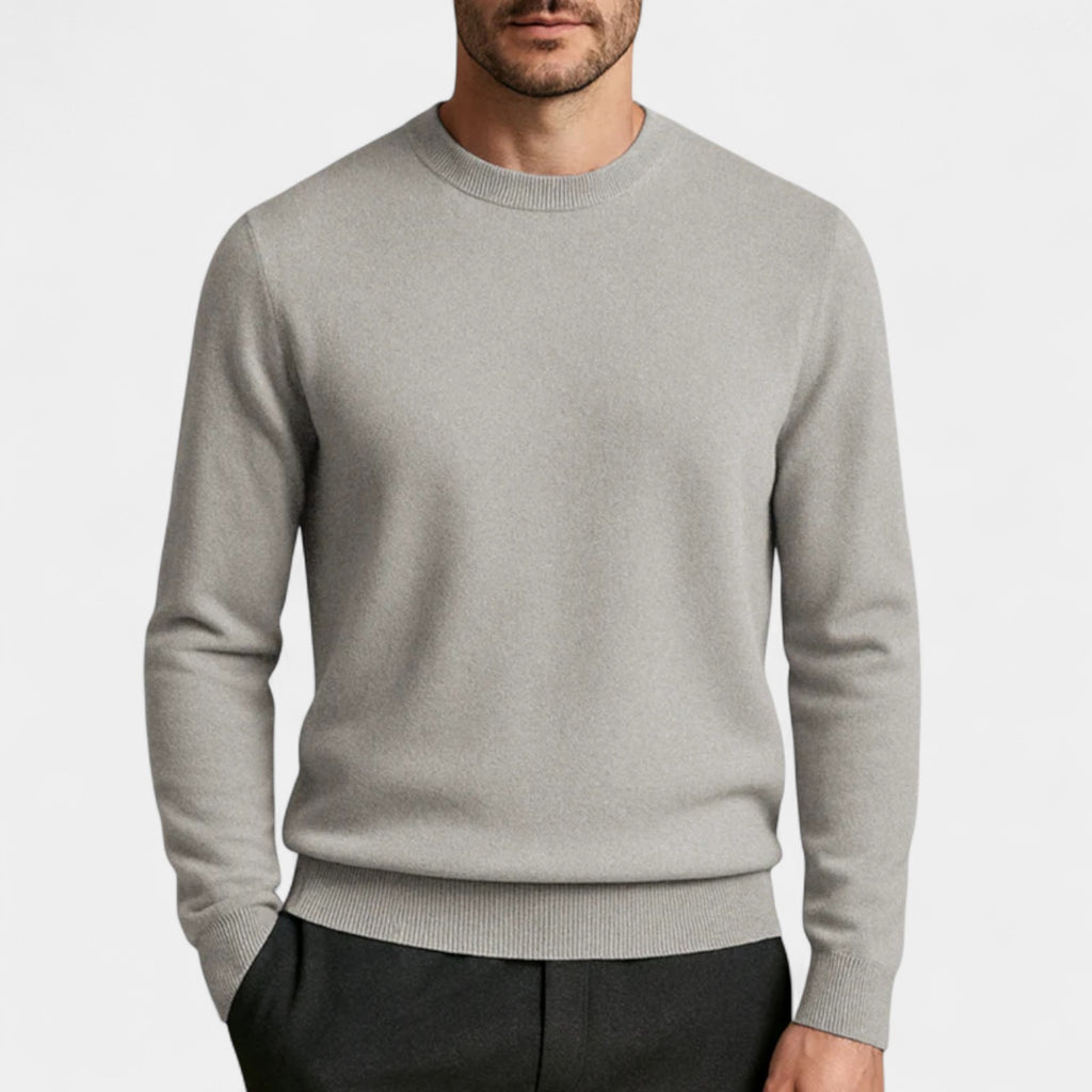 Wool Blend Crew Neck Sweater Regular Fit for Men