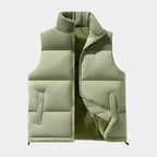 Quilted Puffer Vest Full-Zip Stand Collar for Men