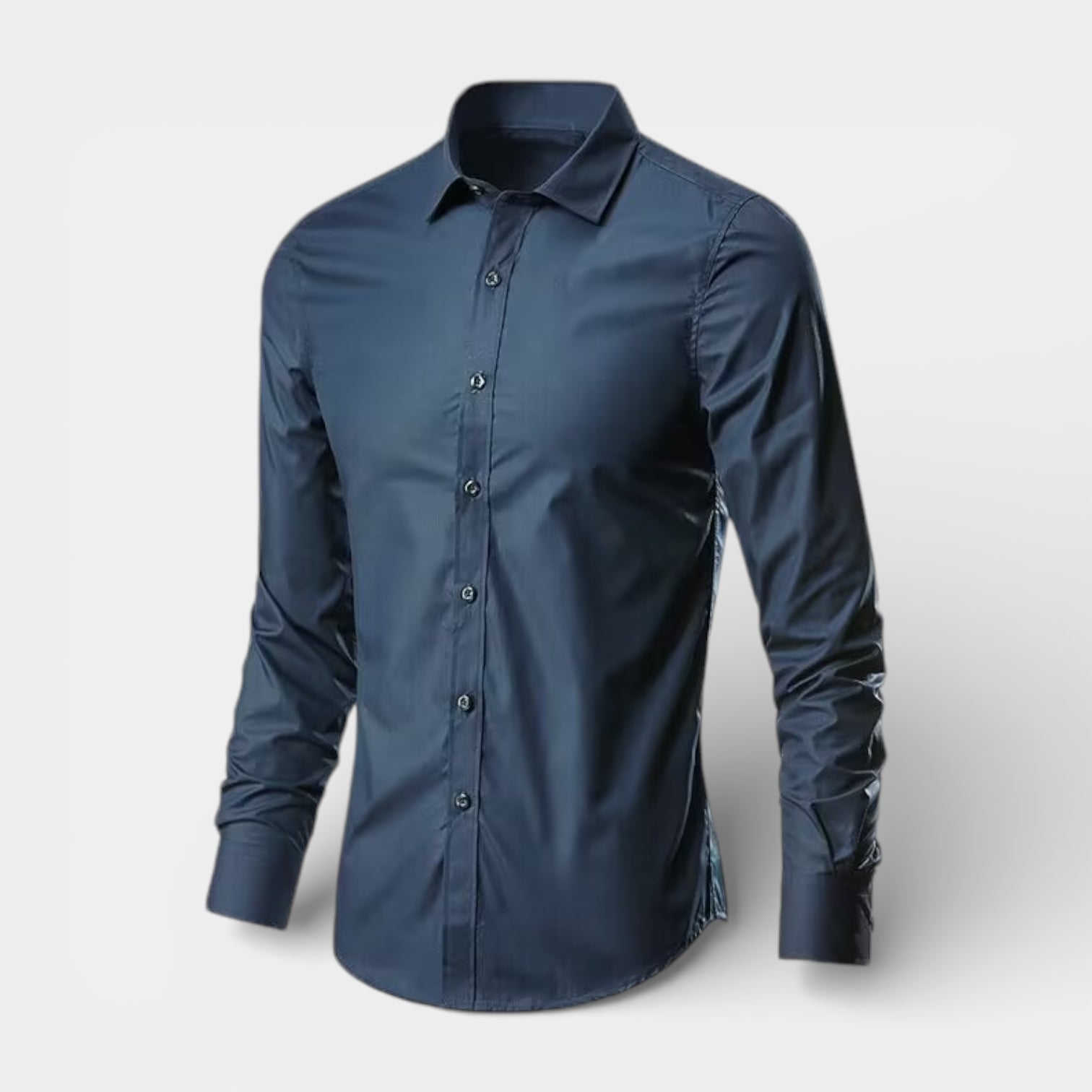 Slim Fit Long Sleeve Button-Up Shirt for Men