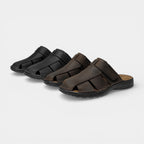 Double Buckle Slide Sandals Adjustable Strap for Men