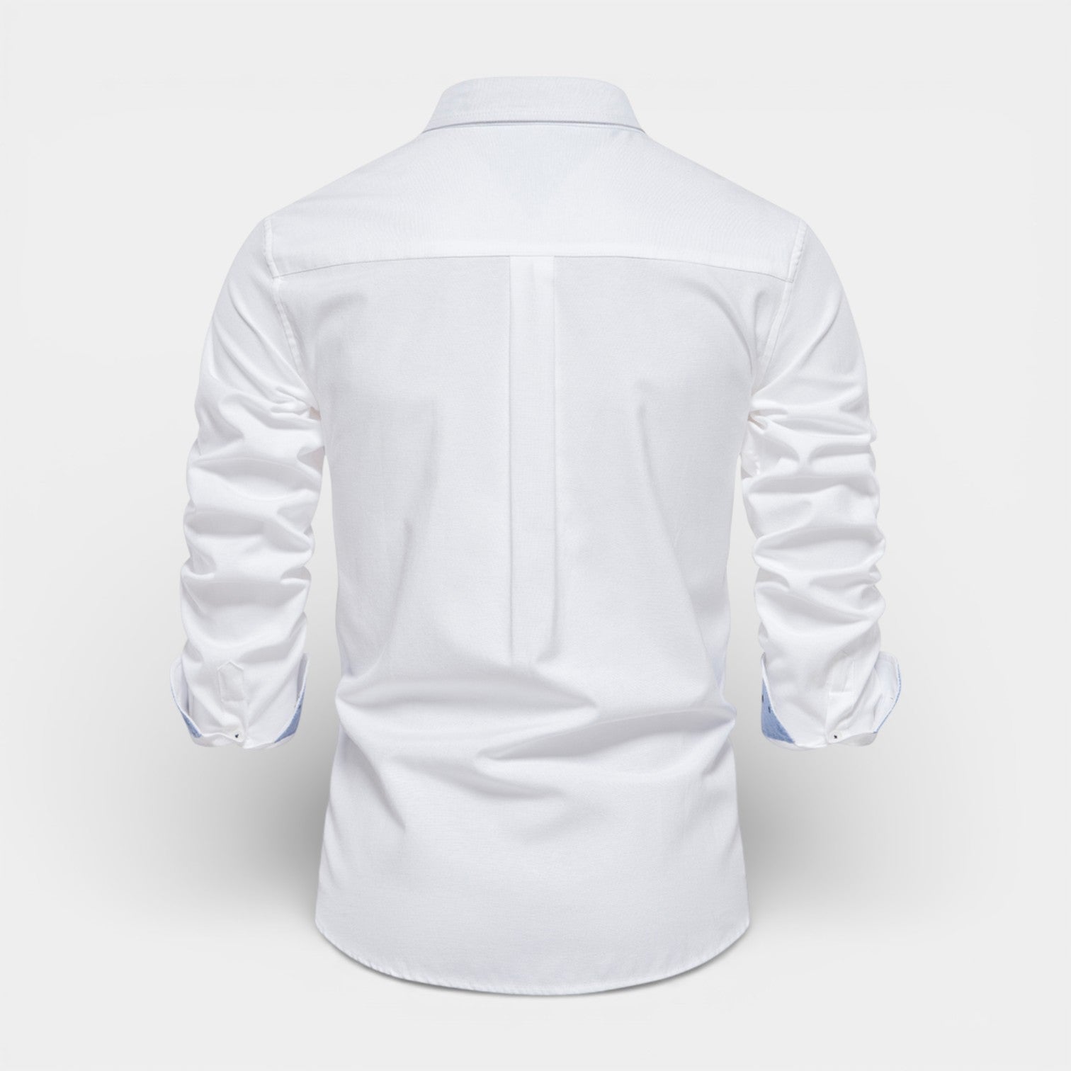 Long Sleeve Button-Up Shirt Contrast Cuff for Men