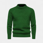 Chunky Knit Wool Blend Crewneck Sweater for Men