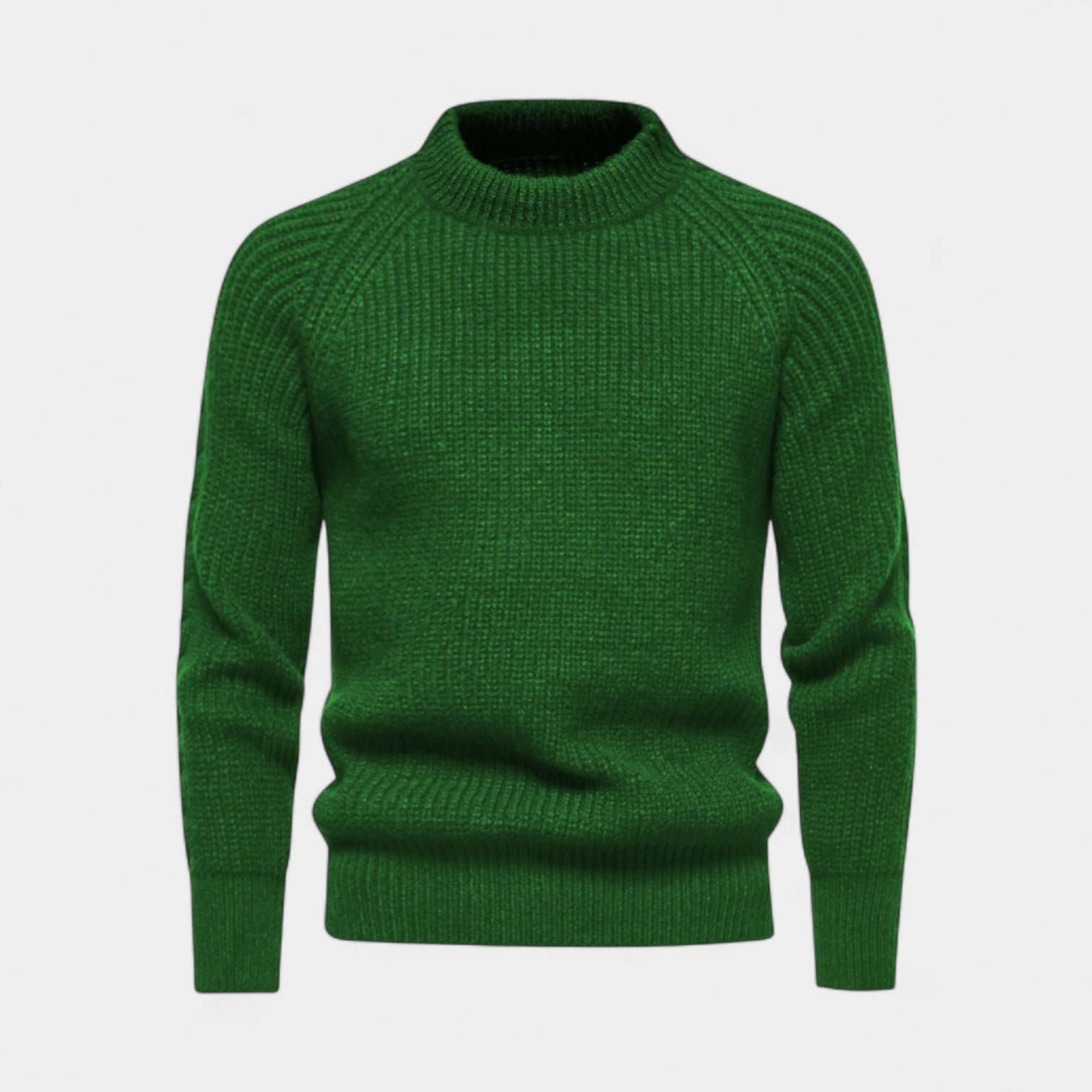 Chunky Knit Wool Blend Crewneck Sweater for Men