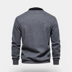 Dress Collar Polo Sweatshirt Cotton Pullover for Men