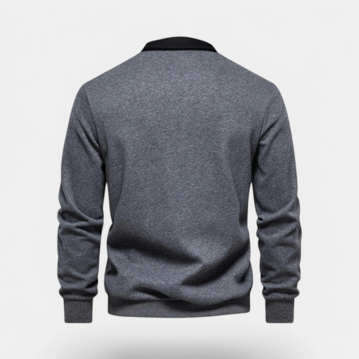 Dress Collar Polo Sweatshirt Cotton Pullover for Men
