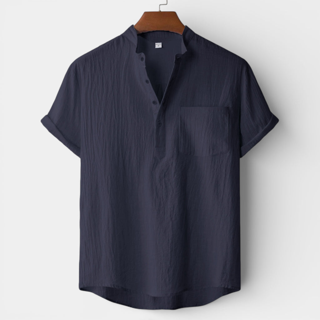 Henley Shirt Short Sleeve Regular Fit for Men