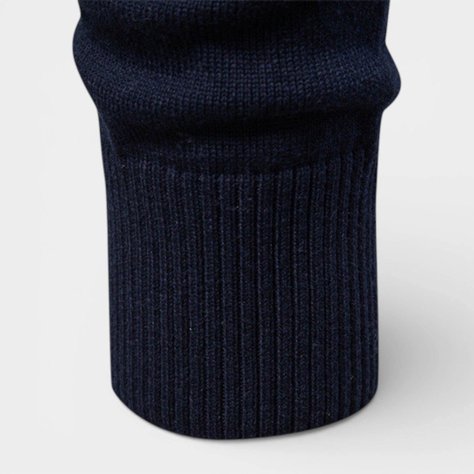Quarter-Zip Knit Sweater Contrast Stripe Regular Fit for Men