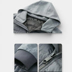 Quilted Hooded Zip-Up Bomber Jacket for Men