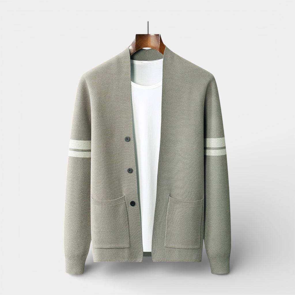 Open-Front Knit Cardigan Long Sleeve Regular Fit for Men