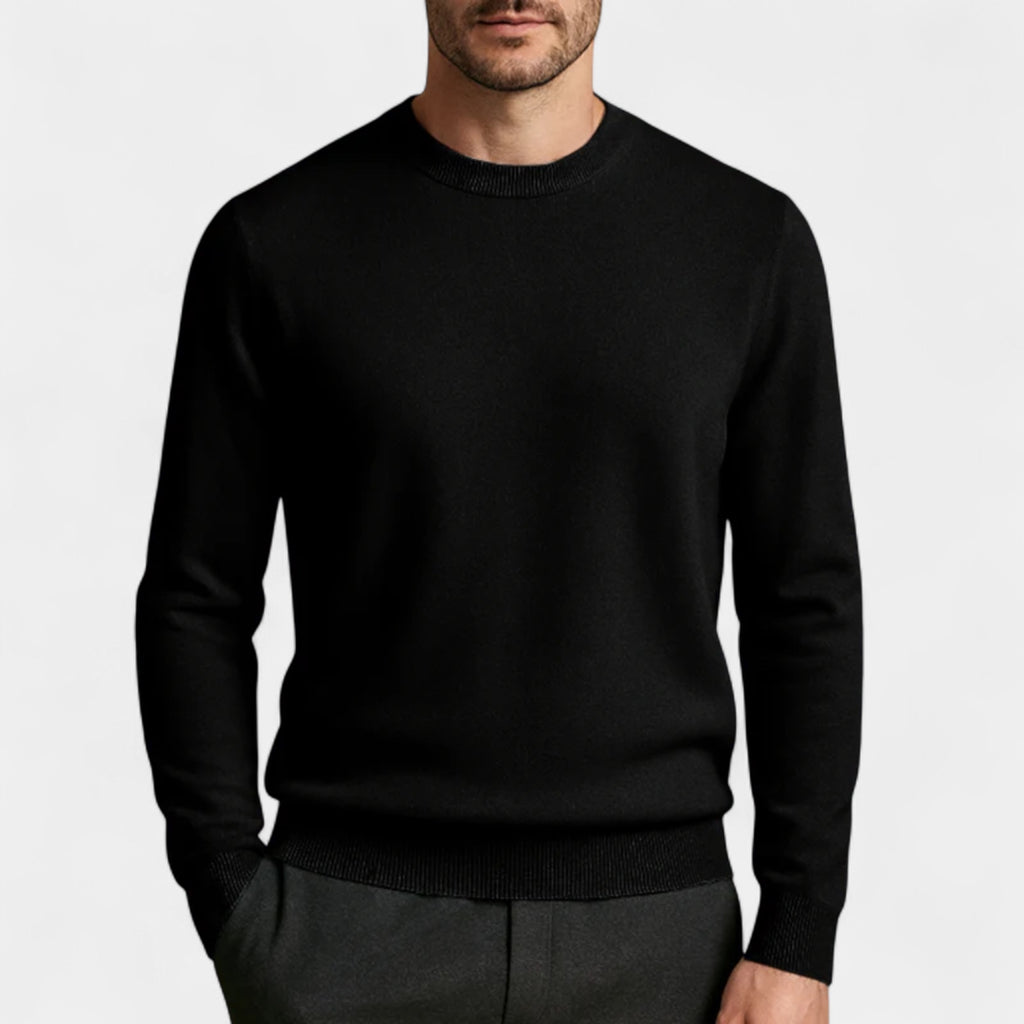 Wool Blend Crew Neck Sweater Regular Fit for Men
