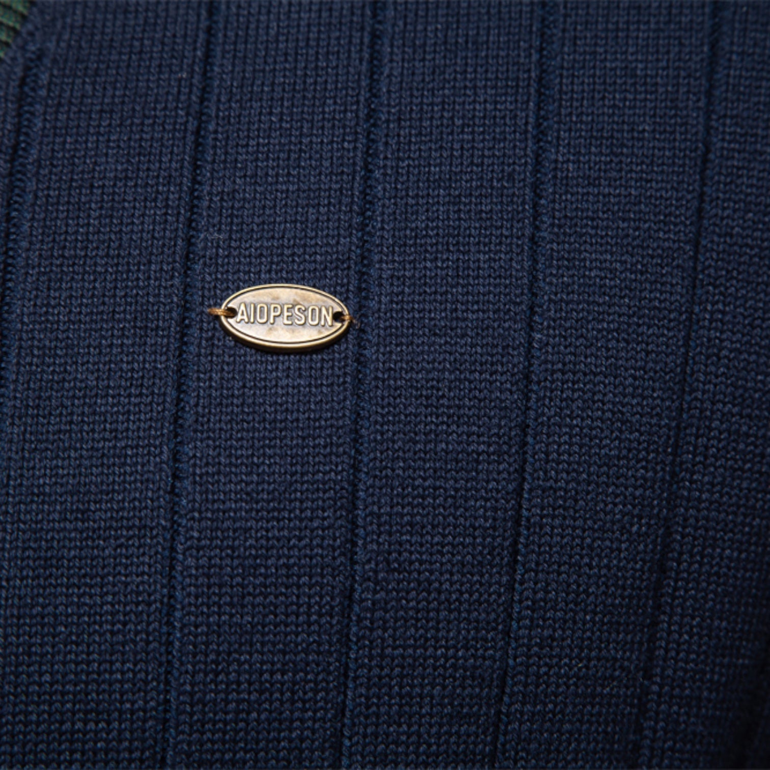 Ribbed Knit Cotton V-Neck Cardigan Regular Fit for Men