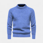 Chunky Knit Wool Blend Crewneck Sweater for Men