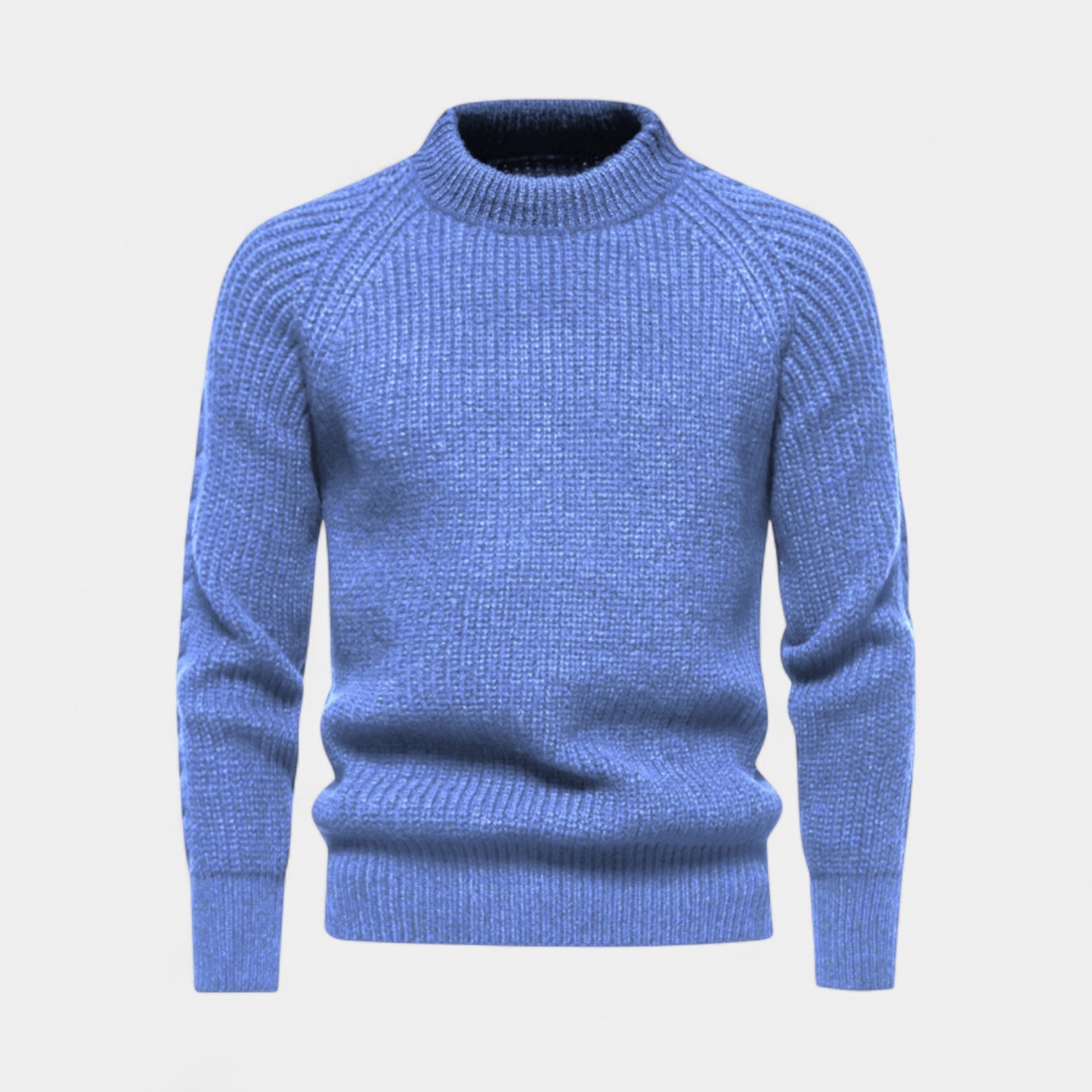 Chunky Knit Wool Blend Crewneck Sweater for Men