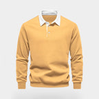 Dress Collar Polo Sweatshirt Cotton Pullover for Men