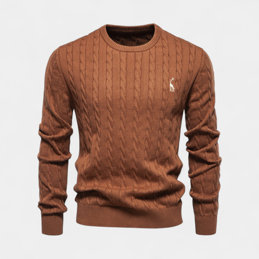 Cable Knit Crew Neck Sweater Regular Fit for Men