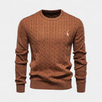 Cable Knit Crew Neck Sweater Regular Fit for Men