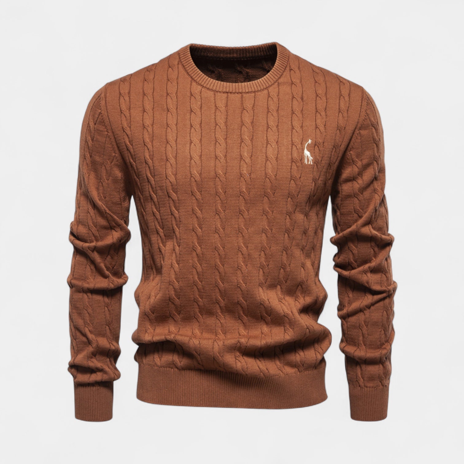 Cable Knit Crew Neck Sweater Regular Fit for Men