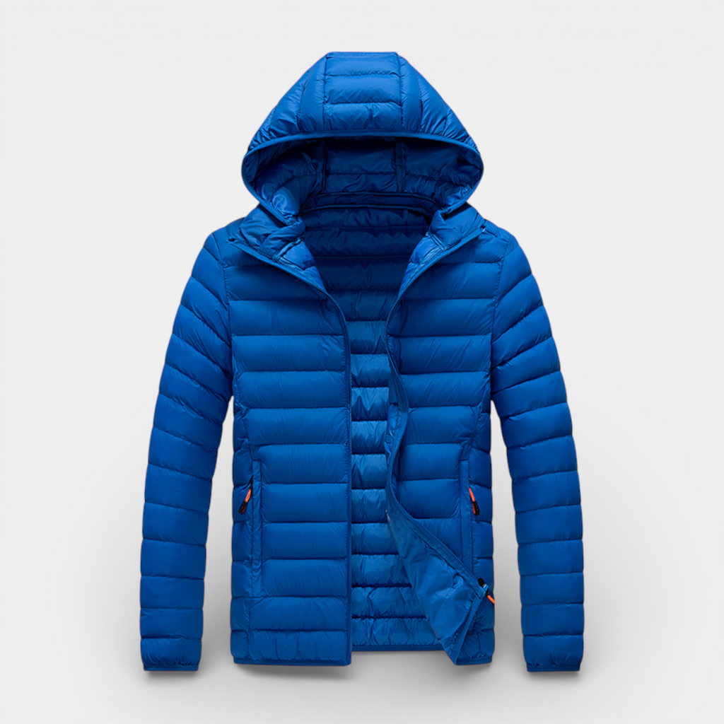 Hooded Quilted Jacket Lightweight Padded for Men