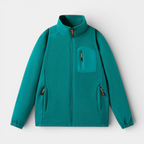 Fleece Full-Zip Jacket Stand Collar Regular Fit for Men