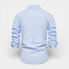 Long Sleeve Button-Up Shirt Contrast Cuff for Men