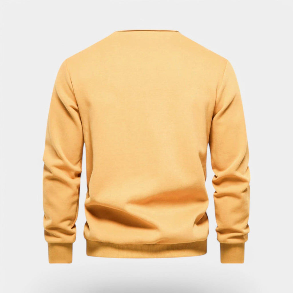 Dress Collar Polo Sweatshirt Cotton Pullover for Men