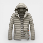 Hooded Quilted Jacket Lightweight Padded for Men