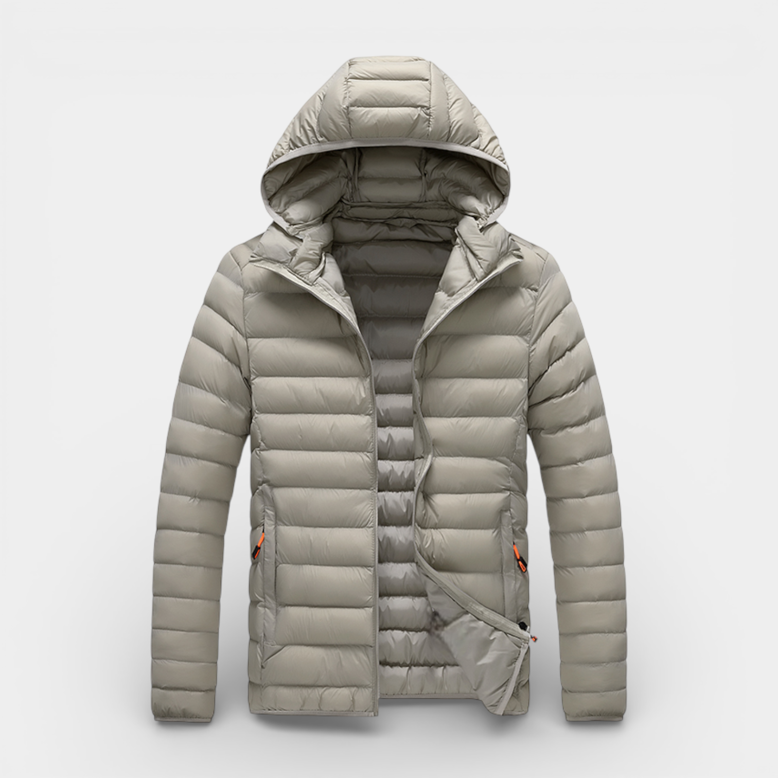 Hooded Quilted Jacket Lightweight Padded for Men