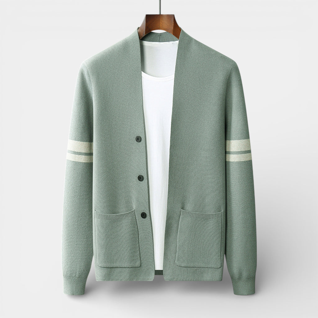 Open-Front Knit Cardigan Long Sleeve Regular Fit for Men