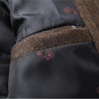 Wool-Blend Trench Coat Stand Collar Tailored Fit for Men