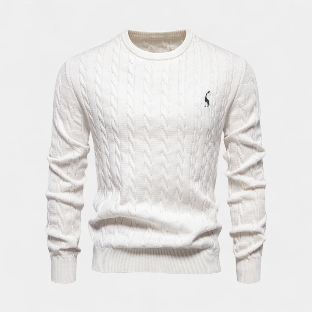 Cable Knit Crew Neck Sweater Regular Fit for Men