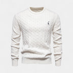 Cable Knit Crew Neck Sweater Regular Fit for Men