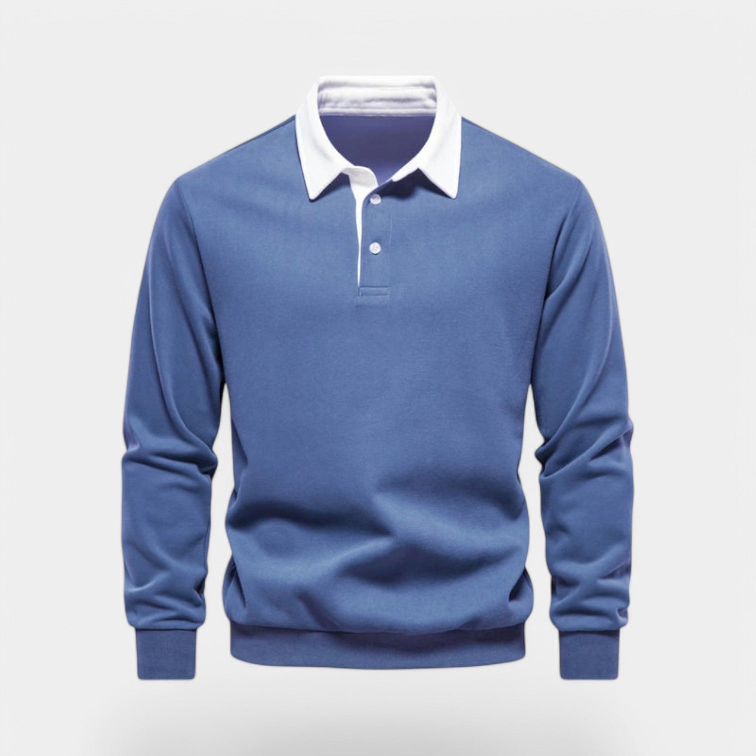 Dress Collar Polo Sweatshirt Cotton Pullover for Men