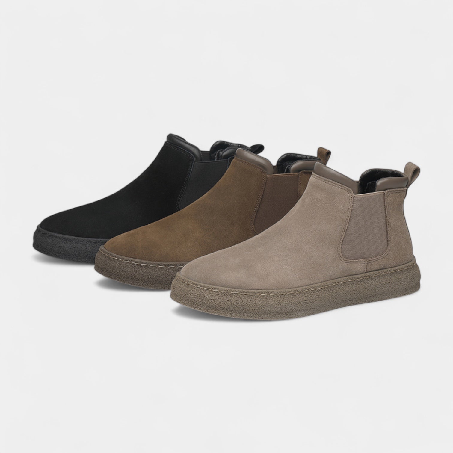 Faux Suede Chelsea Sneaker Boots Slip-On for Men