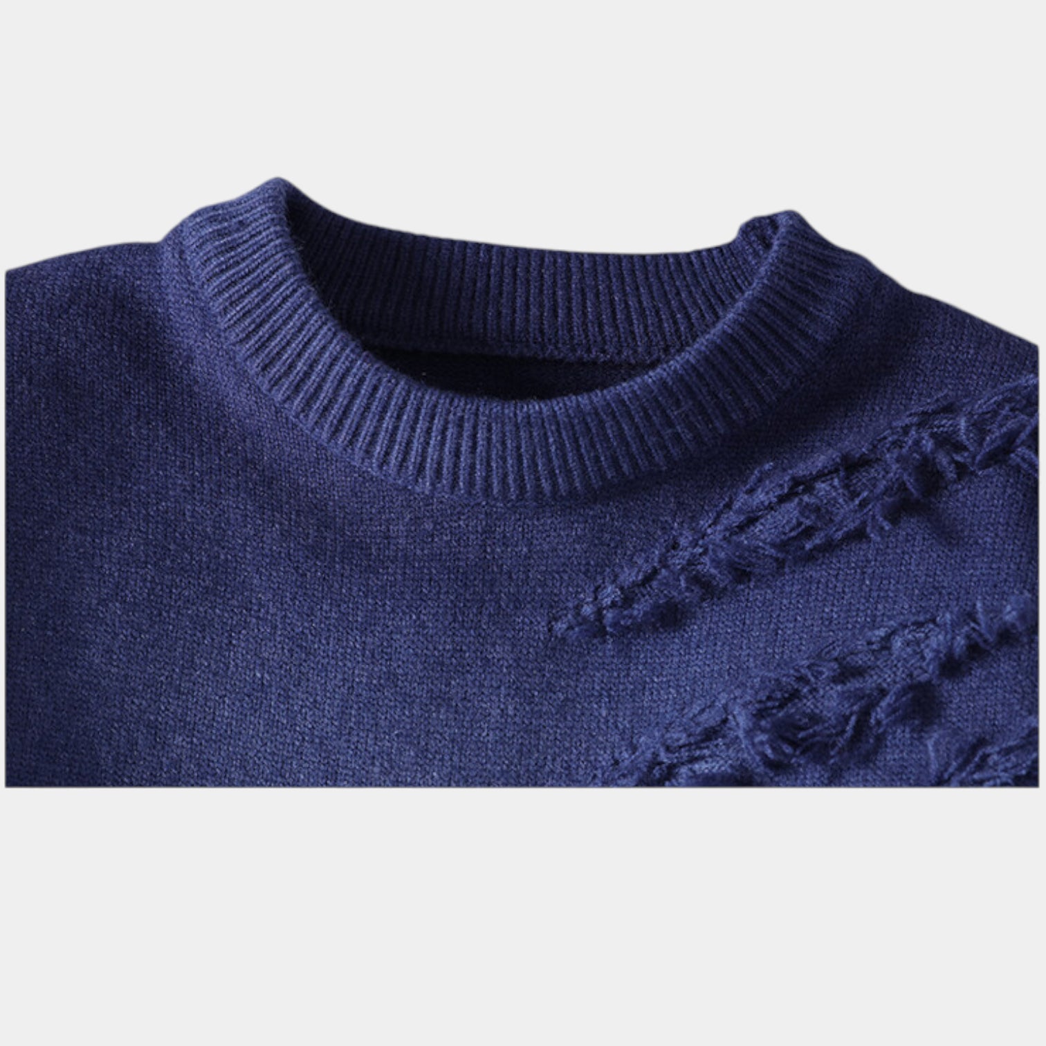 Distressed Ombre Crewneck Knit Sweater Regular Fit for Men