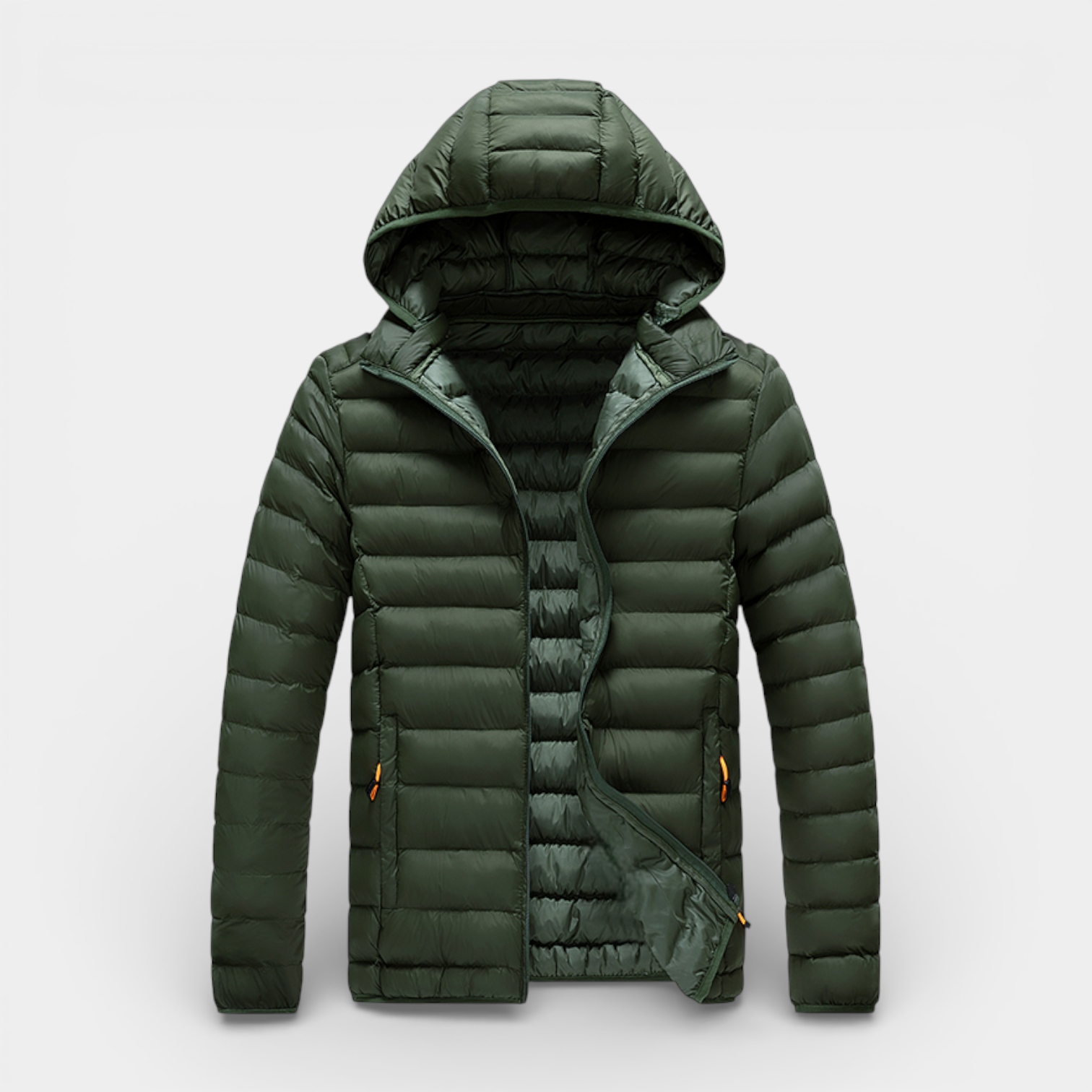 Hooded Quilted Jacket Lightweight Padded for Men