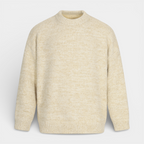 Relaxed Fit Fisherman Crewneck Knit Sweater for Men