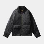 Quilted Zip-Up Jacket Diamond-Stitch Regular Fit for Men