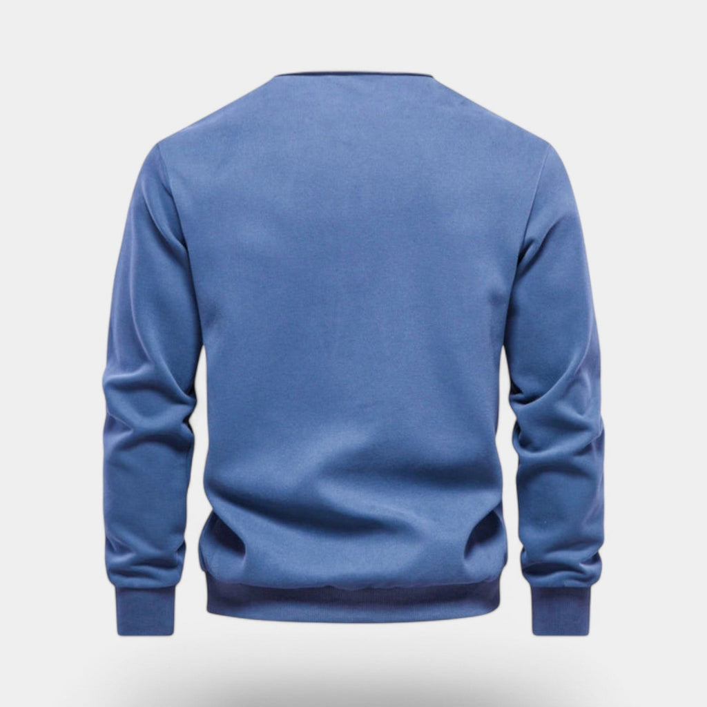 Dress Collar Polo Sweatshirt Cotton Pullover for Men