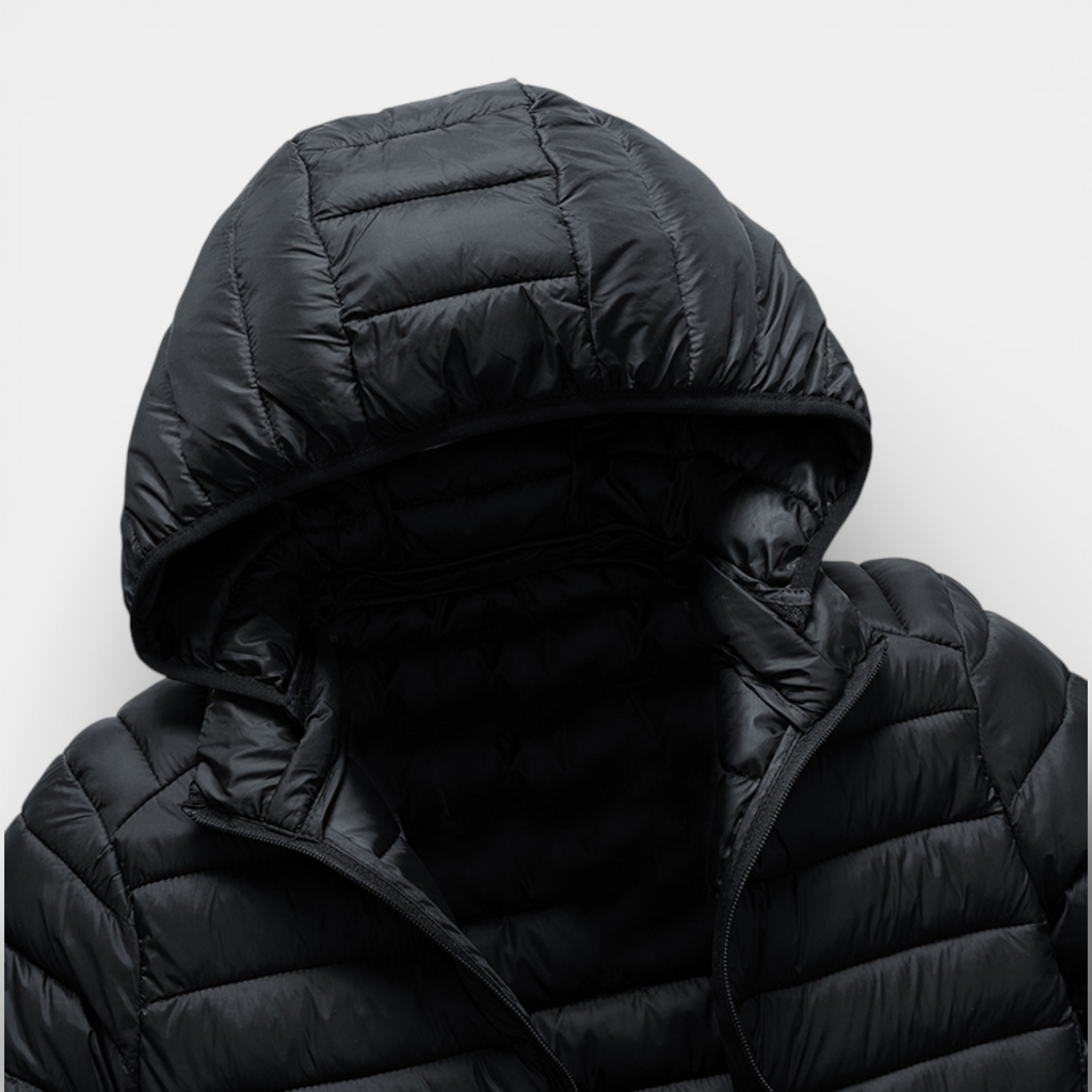 Hooded Quilted Jacket Lightweight Padded for Men