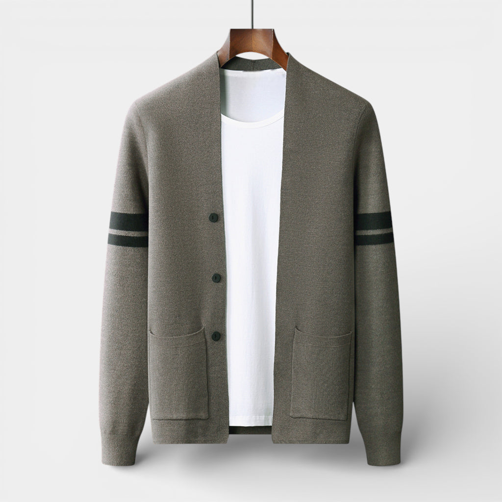 Open-Front Knit Cardigan Long Sleeve Regular Fit for Men