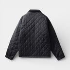 Quilted Zip-Up Jacket Diamond-Stitch Regular Fit for Men