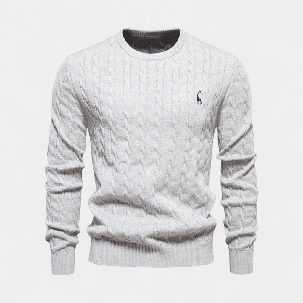 Cable Knit Crew Neck Sweater Regular Fit for Men
