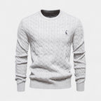 Cable Knit Crew Neck Sweater Regular Fit for Men