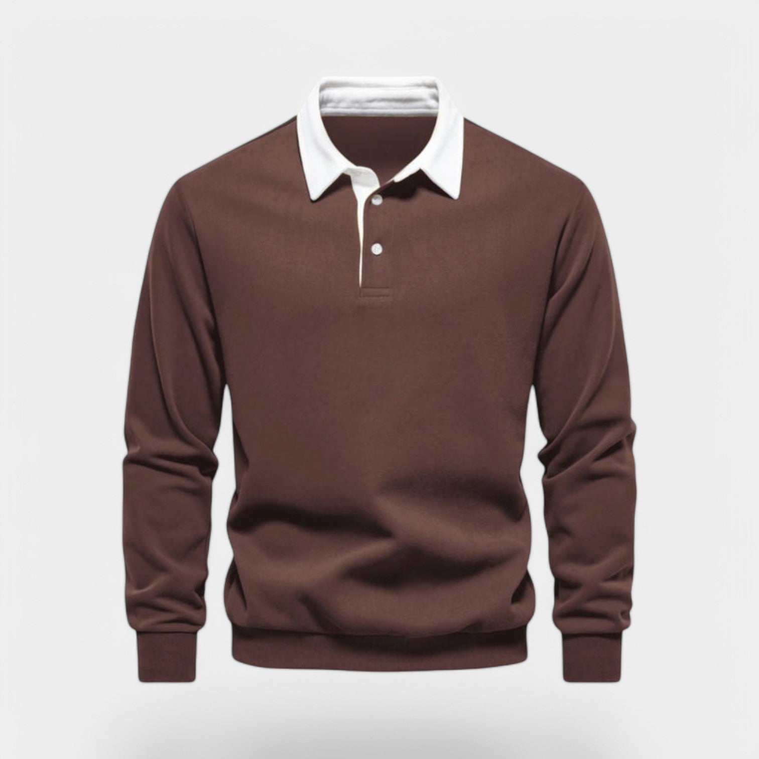Dress Collar Polo Sweatshirt Cotton Pullover for Men