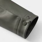 Genuine Leather Stand Collar Jacket Regular Fit for Men