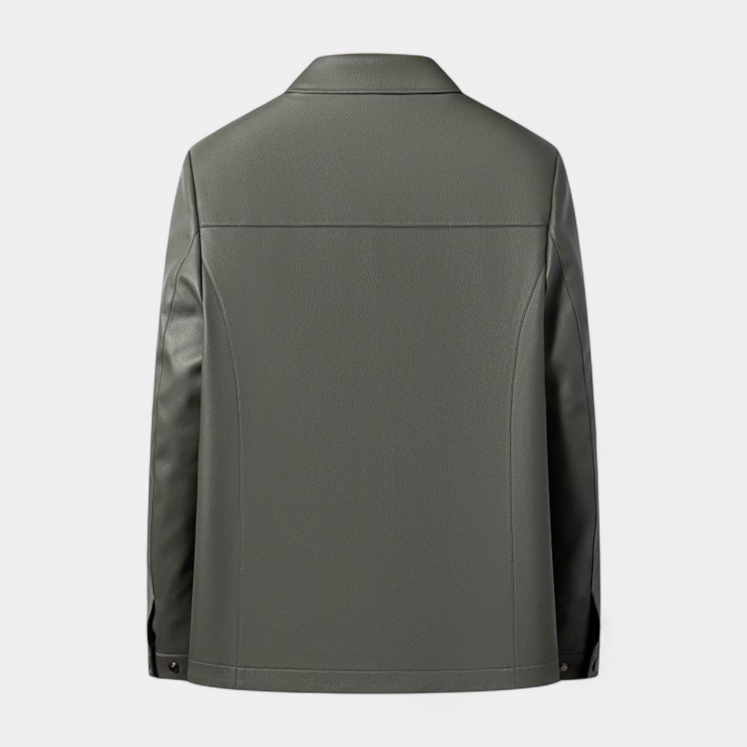 Genuine Leather Jacket Full Zip Regular Fit for Men