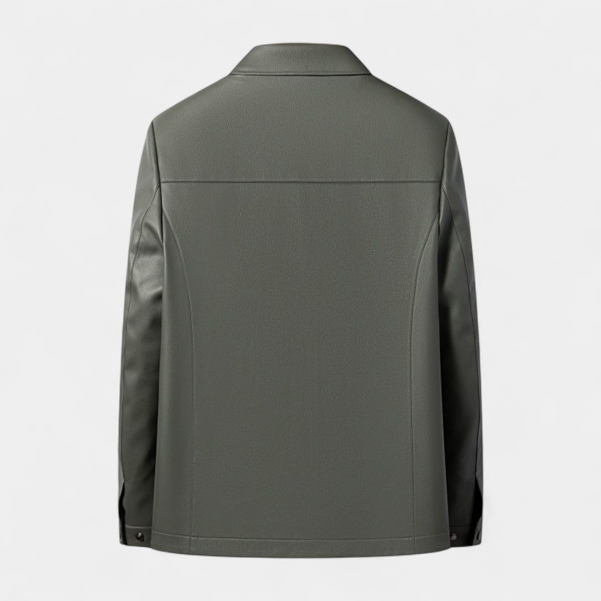 Genuine Leather Jacket Full Zip Regular Fit for Men