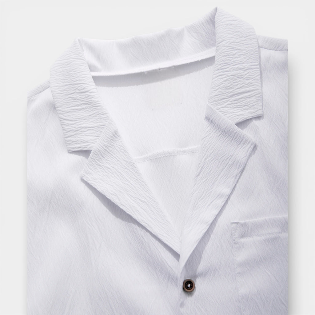 Short Sleeve Button-Up Textured Shirt Regular Fit for Men